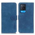 For OPPO A54 4G KHAZNEH Retro Texture PU + TPU Horizontal Flip Leather Case with Holder & Card Slots & Wallet(Blue) - 1