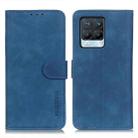 For OPPO Realme 8 / 8 Pro KHAZNEH Retro Texture PU + TPU Horizontal Flip Leather Case with Holder & Card Slots & Wallet(Blue) - 1