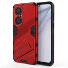 For Huawei P50 Punk Armor 2 in 1 PC + TPU Shockproof Case with Invisible Holder(Red) - 1