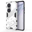 For Huawei P50 Pro Punk Armor 2 in 1 PC + TPU Shockproof Case with Invisible Holder(White) - 1