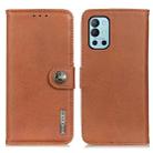 For OnePlus 9R KHAZNEH Cowhide Texture Horizontal Flip Leather Case with Holder & Card Slots & Wallet(Brown) - 1