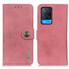 For OPPO A54 4G KHAZNEH Cowhide Texture Horizontal Flip Leather Case with Holder & Card Slots & Wallet(Pink) - 1
