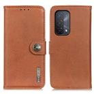 For OPPO A93 5G / A54 5G / A74 5G KHAZNEH Cowhide Texture Horizontal Flip Leather Case with Holder & Card Slots & Wallet(Brown) - 1