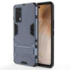 For vivo iQOO Neo5 PC + TPU Shockproof Protective Case with Holder(Navy Blue) - 1