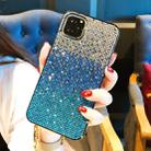 For iPhone 11 Pro Max PC + Crystal Diamond Tri-Color Gradient Protective Case(Gradient Blue) - 1