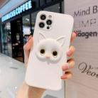 For iPhone 12 mini Cute Cartoon White Cat Full Coverage Case (Yellow) - 1