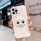 For iPhone 12 Cute Cartoon White Cat Full Coverage Case(Yellow Blue) - 1