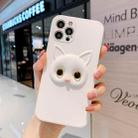 For iPhone 12 Cute Cartoon White Cat Full Coverage Case(Yellow) - 1