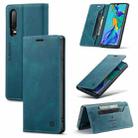 For Huawei P30 AutSpace A01 Retro Skin-feel Crazy Horse Texture Horizontal Flip Leather Case with Holder & Card Slots & Wallet & RFID(Blue) - 1