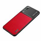 For Huawei P20 Pro Frosted Metal + Leather Texture Protective Case (Red) - 1