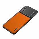 For Honor 9X Pro Frosted Metal + Leather Texture Protective Case (Orange) - 1