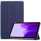 For Samsung Galaxy Tab A7 Lite T225 Custer Pattern Pure Color Horizontal Flip Leather Case with Three-folding Holder(Dark Blue) - 1