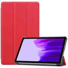 For Samsung Galaxy Tab A7 Lite T225 Custer Pattern Pure Color Horizontal Flip Leather Case with Three-folding Holder(Red) - 1