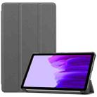 For Samsung Galaxy Tab A7 Lite T225 Custer Pattern Pure Color Horizontal Flip Leather Case with Three-folding Holder(Grey) - 1