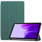 For Samsung Galaxy Tab A7 Lite T225 Custer Pattern Pure Color Horizontal Flip Leather Case with Three-folding Holder(Dark Green) - 1