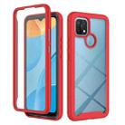 For OPPO A15 Starry Sky Solid Color Series Shockproof PC + TPU Protective Case(Red) - 1