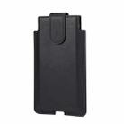 Universal Cow Leather Vertical Mobile Phone Leather Case Waist Bag For 5.5-6.5 inch and Below Phones(Black) - 1