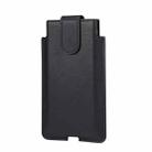 Universal Cow Leather Vertical Mobile Phone Leather Case Waist Bag For 7.2 inch and Below Phones(Black) - 1