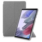 For Samsung Galaxy Tab A7 10.4 2020 T500 Cloth Texture Multi-folding Horizontal Flip PU Leather Shockproof Case with Holder & Sleep / Wake-up Function(Grey) - 1