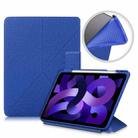 For iPad Air 2022 / 2020 10.9 / Pro 11 (2018) Cloth Texture Multi-folding Horizontal Flip PU Leather Shockproof Case with Holder & Sleep / Wake-up Function(Blue) - 1