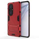 For Huawei P50 Pro PC + TPU Shockproof Protective Case with Holder(Red) - 1