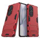 For Huawei P50 Pro PC + TPU Shockproof Protective Case with Holder(Red) - 2