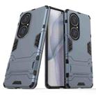 For Huawei P50 Pro PC + TPU Shockproof Protective Case with Holder(Navy Blue) - 2