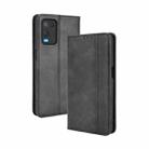 For OPPO A54 4G Magnetic Buckle Retro Crazy Horse Texture Horizontal Flip Leather Case with Holder & Card Slots & Photo Frame(Black) - 1