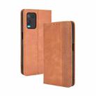 For OPPO A54 4G Magnetic Buckle Retro Crazy Horse Texture Horizontal Flip Leather Case with Holder & Card Slots & Photo Frame(Brown) - 1