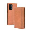 For OPPO A93 5G Magnetic Buckle Retro Crazy Horse Texture Horizontal Flip Leather Case with Holder & Card Slots & Photo Frame(Brown) - 1