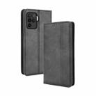 For OPPO A94 4G / F19 Pro 4G / Reno5 F Magnetic Buckle Retro Crazy Horse Texture Horizontal Flip Leather Case with Holder & Card Slots & Photo Frame(Black) - 1