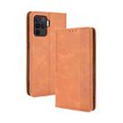 For OPPO A94 4G / F19 Pro 4G / Reno5 F Magnetic Buckle Retro Crazy Horse Texture Horizontal Flip Leather Case with Holder & Card Slots & Photo Frame(Brown) - 1