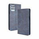 For Motorola Moto Edge S Magnetic Buckle Retro Crazy Horse Texture Horizontal Flip Leather Case with Holder & Card Slots & Photo Frame(Blue) - 1