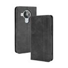 For Nokia 7.3 Magnetic Buckle Retro Crazy Horse Texture Horizontal Flip Leather Case with Holder & Card Slots & Photo Frame(Black) - 1