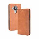 For Nokia 7.3 Magnetic Buckle Retro Crazy Horse Texture Horizontal Flip Leather Case with Holder & Card Slots & Photo Frame(Brown) - 1