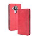 For Nokia 7.3 Magnetic Buckle Retro Crazy Horse Texture Horizontal Flip Leather Case with Holder & Card Slots & Photo Frame(Red) - 1