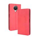 For Nokia G20 / G10 Magnetic Buckle Retro Crazy Horse Texture Horizontal Flip Leather Case with Holder & Card Slots & Photo Frame(Red) - 1