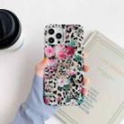 For iPhone 12 / 12 Pro Shell Pattern Protective Case with Rotating Holder(Leopard Flowers) - 1