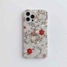 For iPhone 12 / 12 Pro Shell Pattern Protective Case with Rotating Holder(Little Red Flower) - 1