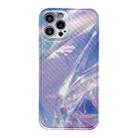 Purple Gem Light Straight Edge IMD Carbon Fiber Protective Case For iPhone 12 Pro(02) - 1