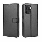 For OPPO A94 4G / F19 Pro / Reno5 F Retro Crazy Horse Texture Horizontal Flip Leather Case with Holder & Card Slots & Lanyard(Black) - 1