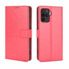 For OPPO A94 4G / F19 Pro / Reno5 F Retro Crazy Horse Texture Horizontal Flip Leather Case with Holder & Card Slots & Lanyard(Red) - 1