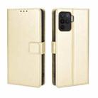 For OPPO A94 4G / F19 Pro / Reno5 F Retro Crazy Horse Texture Horizontal Flip Leather Case with Holder & Card Slots & Lanyard(Gold) - 1