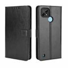 For OPPO Realme C21 Retro Crazy Horse Texture Horizontal Flip Leather Case with Holder & Card Slots & Lanyard(Black) - 1