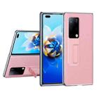 For Huawei Mate X2 Transparent Protective Case wth Invisible Holder(Pink) - 1