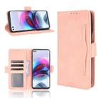 For Motorola Edge S / Moto G100 Skin Feel Calf Pattern Horizontal Flip Leather Case with Holder & Card Slots & Photo Frame(Pink) - 1