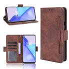 For Oneplus 9R (US Version) Skin Feel Calf Pattern Horizontal Flip Leather Case with Holder & Card Slots & Photo Frame(Brown) - 1
