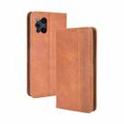 For OPPO Find X3 / Find X3 Pro Magnetic Buckle Retro Crazy Horse Texture Horizontal Flip Leather Case with Holder & Card Slots & Photo Frame(Brown) - 1