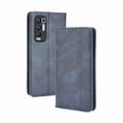 For OPPO Reno5 Pro Plus / Find X3 Neo Magnetic Buckle Retro Crazy Horse Texture Horizontal Flip Leather Case with Holder & Card Slots & Photo Frame(Blue) - 1
