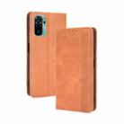 For Xiaomi Redmi Note 10 4G / Note 10S Magnetic Buckle Retro Crazy Horse Texture Horizontal Flip Leather Case with Holder & Card Slots & Photo Frame(Brown) - 1